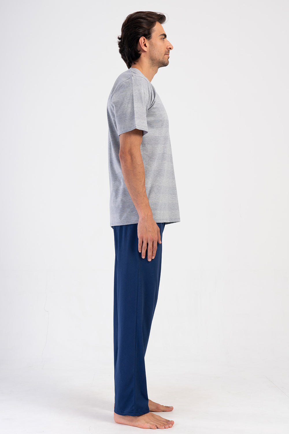 ERKEK XXL PIJAMA TAKIM SUPREM 408138 - Vienetta1.GrupGRAY MELANGE