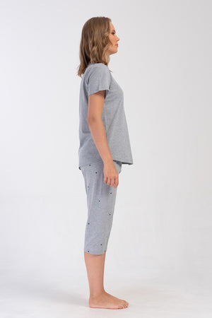 KADIN XXL KAPRI TAKIM SUPREM 408143 - Vienetta1.GrupGRAY MELANGE