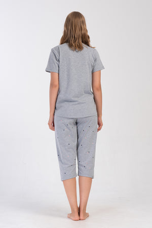 KADIN XXL KAPRI TAKIM SUPREM 408143 - Vienetta1.GrupGRAY MELANGE