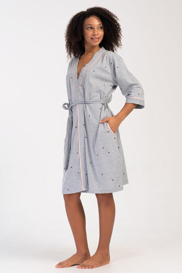 Woman Supreme Big Size Kanna Dressing Gown - Vienetta1.GrupG2 MELANJ