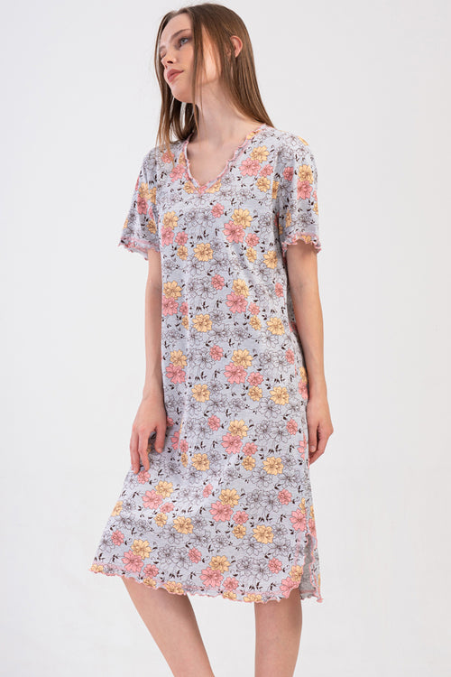 KADIN XXL KISA KOL TUNIK 408188 - VienettaGRAY MELANGE2XL