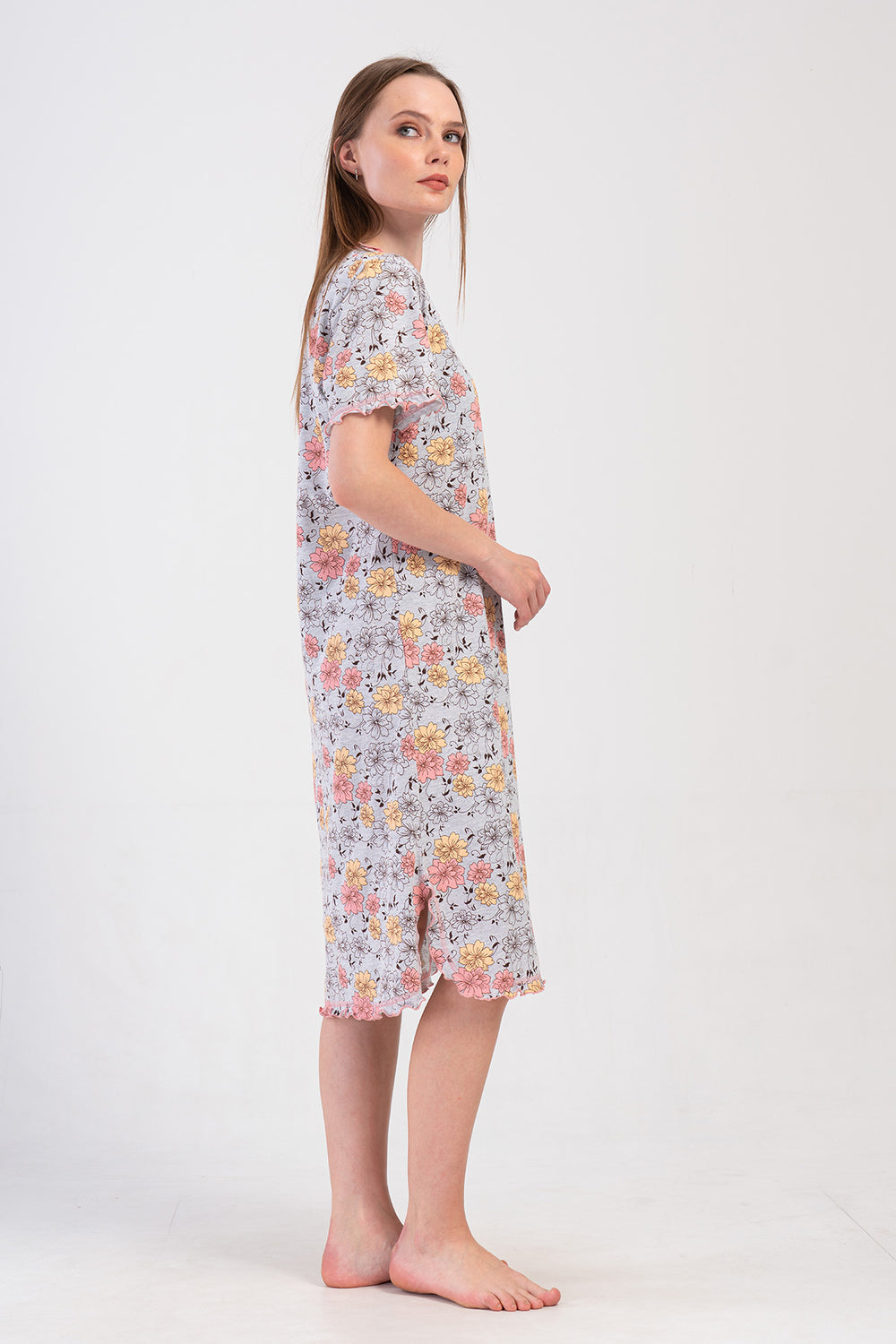 KADIN XXL KISA KOL TUNIK 408188 - VienettaGRAY MELANGE2XL