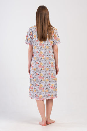 KADIN XXL KISA KOL TUNIK 408188 - Vienetta1.GrupGRAY MELANGE