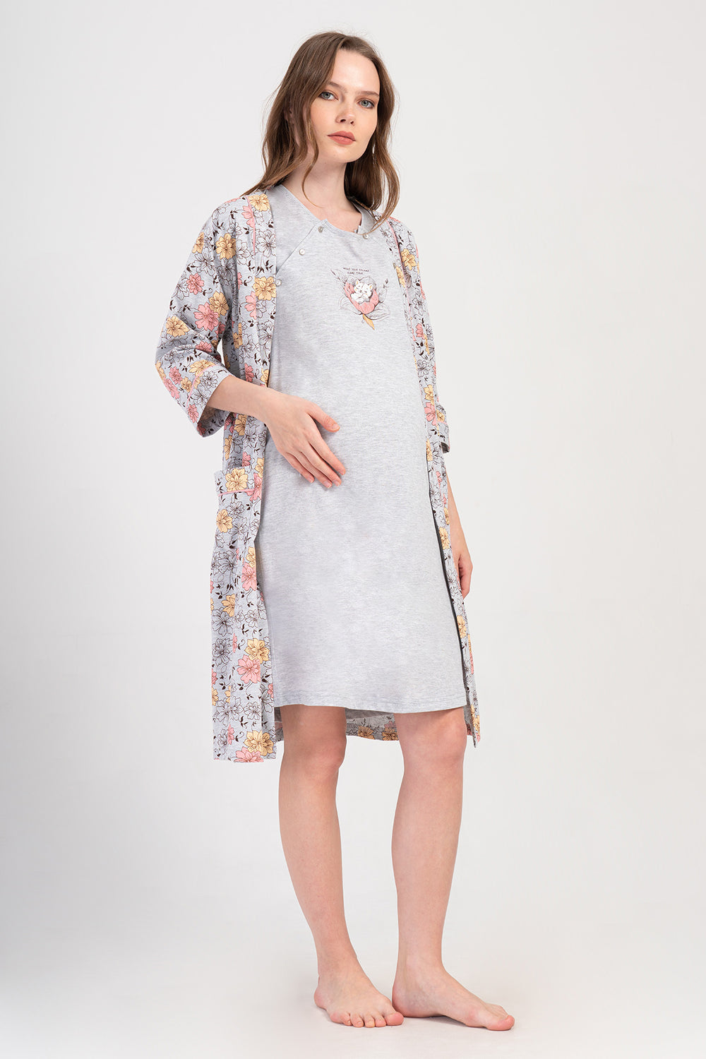 HAMILE SABAHLIK TAKIM SUPREM 408192 - Vienetta1.GrupGRAY MELANGE