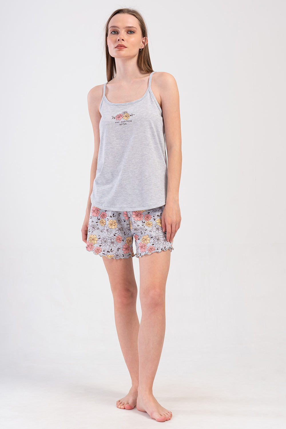 KADIN XXL SORT TAKIM SUPREM 408193 - Vienetta1.GrupGRAY MELANGE