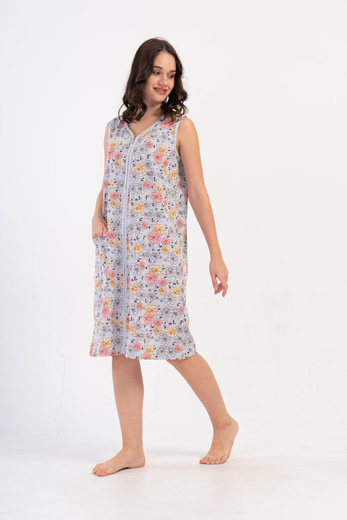 KADIN XXL EV ELBISESI SUPREM 408194 - VienettaGRAY MELANGE2XL