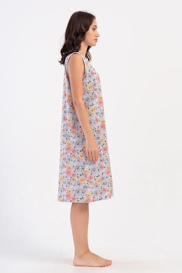 KADIN XXL EV ELBISESI SUPREM 408194 - Vienetta1.GrupGRAY MELANGE