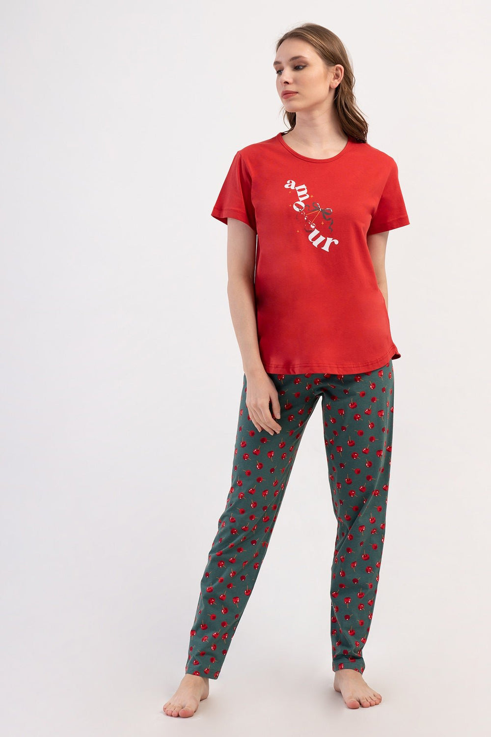 KADIN BATTAL XXL PIJAMA TAKIM SUPREM 408205 - Vienetta1.GrupYENI KIRMIZI