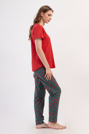 KADIN BATTAL XXL PIJAMA TAKIM SUPREM 408205 - Vienetta1.GrupYENI KIRMIZI