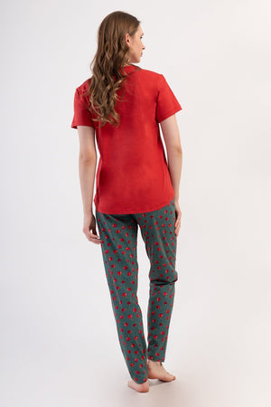 KADIN BATTAL XXL PIJAMA TAKIM SUPREM 408205 - Vienetta1.GrupYENI KIRMIZI