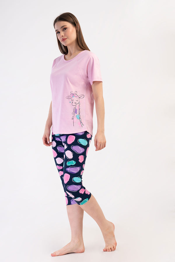 Woman Lycra Supreme Offe Capri Set