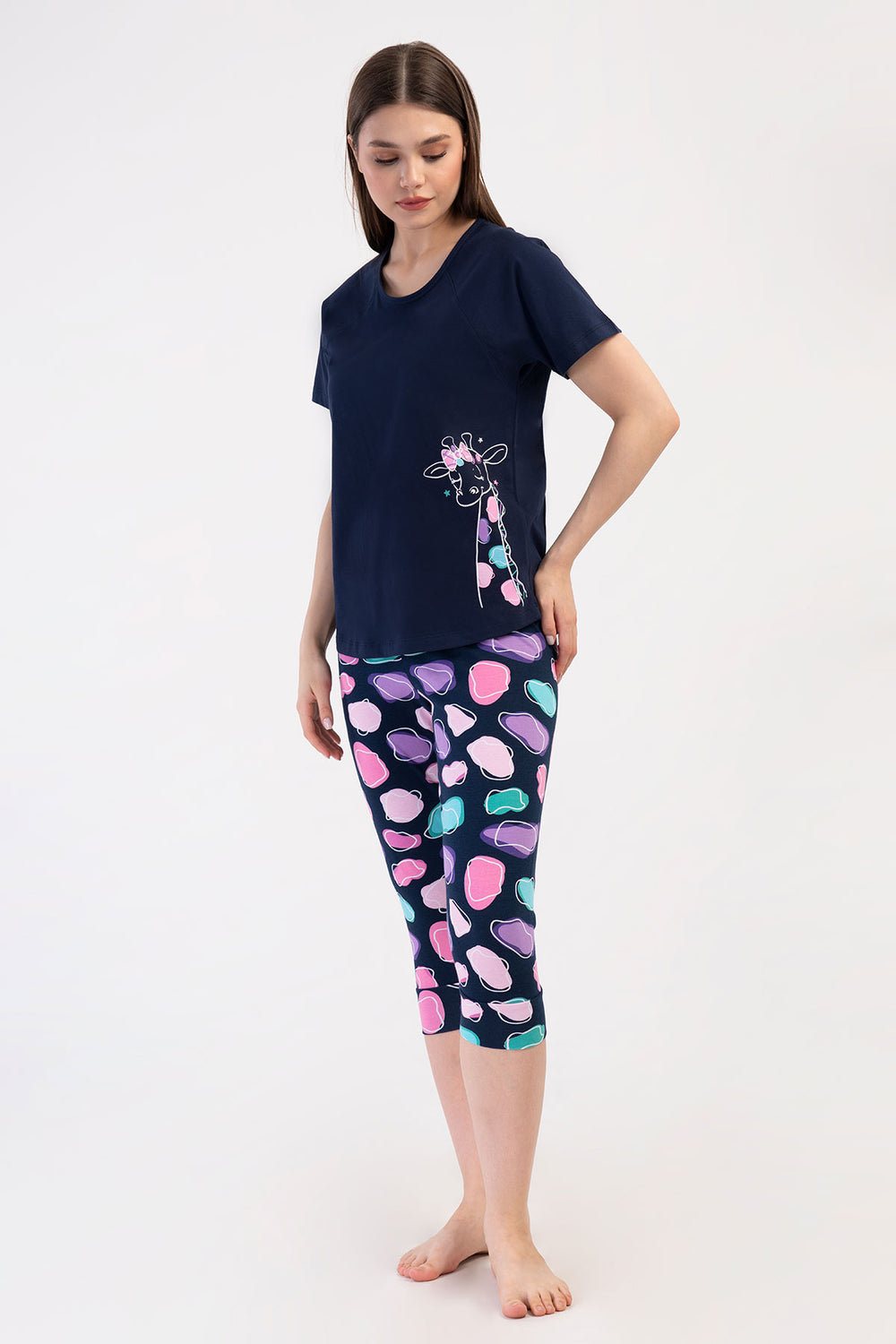 Woman Lycra Supreme Offe Capri Set