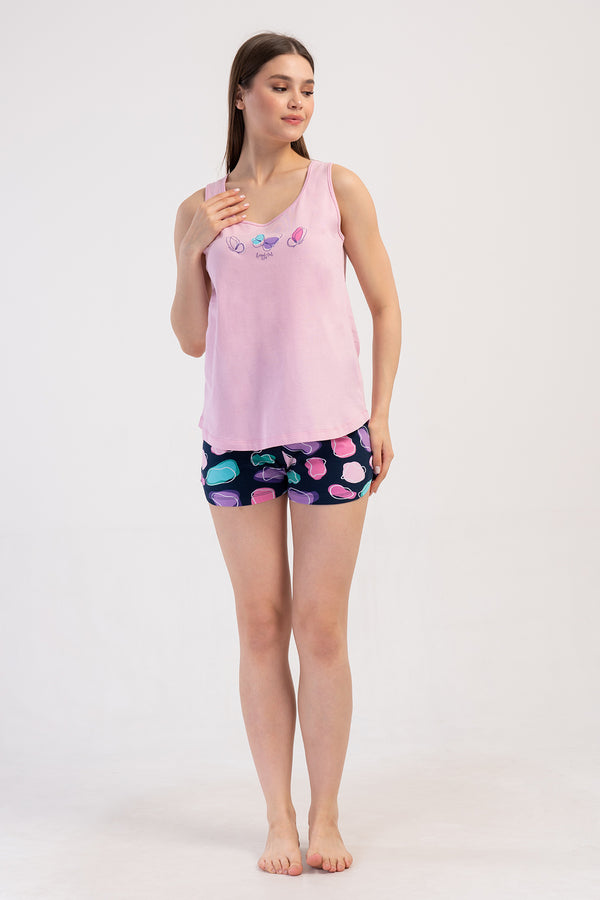 Woman Lycra Supreme Sleeveless Offe Short Set