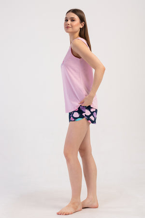 Woman Lycra Supreme Sleeveless Offe Short Set