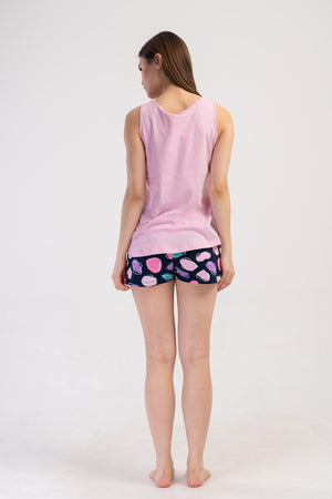 Woman Lycra Supreme Sleeveless Offe Short Set