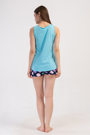 Woman Lycra Supreme Sleeveless Offe Short Set