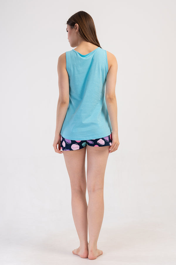 Woman Lycra Supreme Sleeveless Offe Short Set