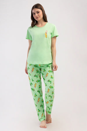 KADIN PIJAMA TAKIM SUPREM 408285 - VienettaCELADONGREENS