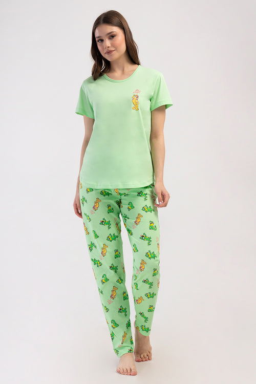 KADIN PIJAMA TAKIM SUPREM 408285 - VienettaCELADONGREENS