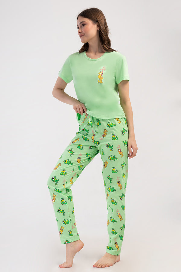 KADIN PIJAMA TAKIM SUPREM 408285 - VienettaCELADONGREENS