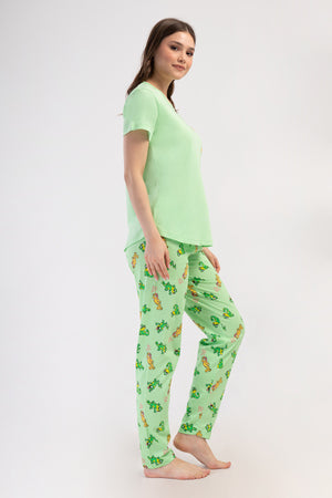 KADIN PIJAMA TAKIM SUPREM 408285 - Vienetta1.GrupCELADONGREEN