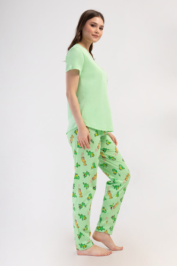 KADIN PIJAMA TAKIM SUPREM 408285 - VienettaCELADONGREENS
