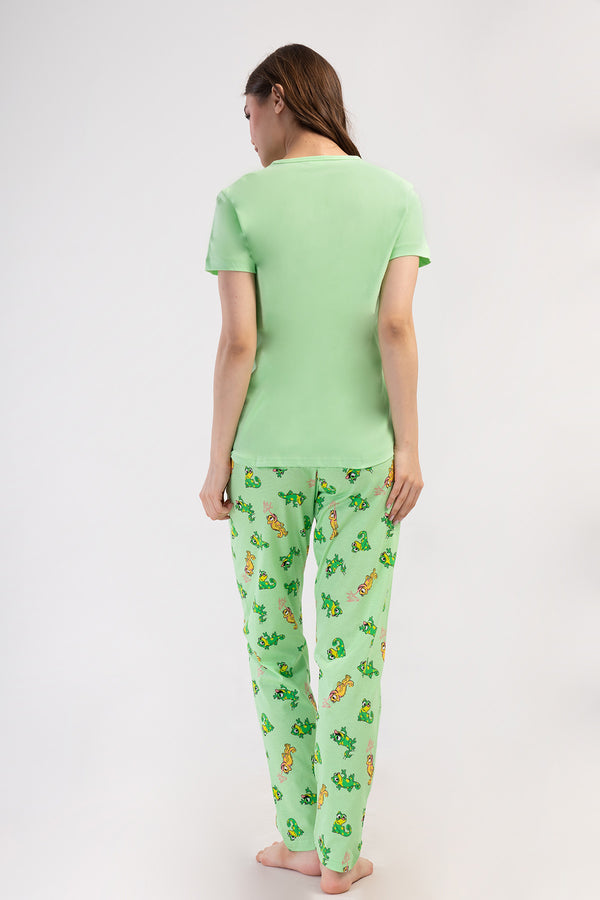 KADIN PIJAMA TAKIM SUPREM 408285 - Vienetta1.GrupCELADONGREEN