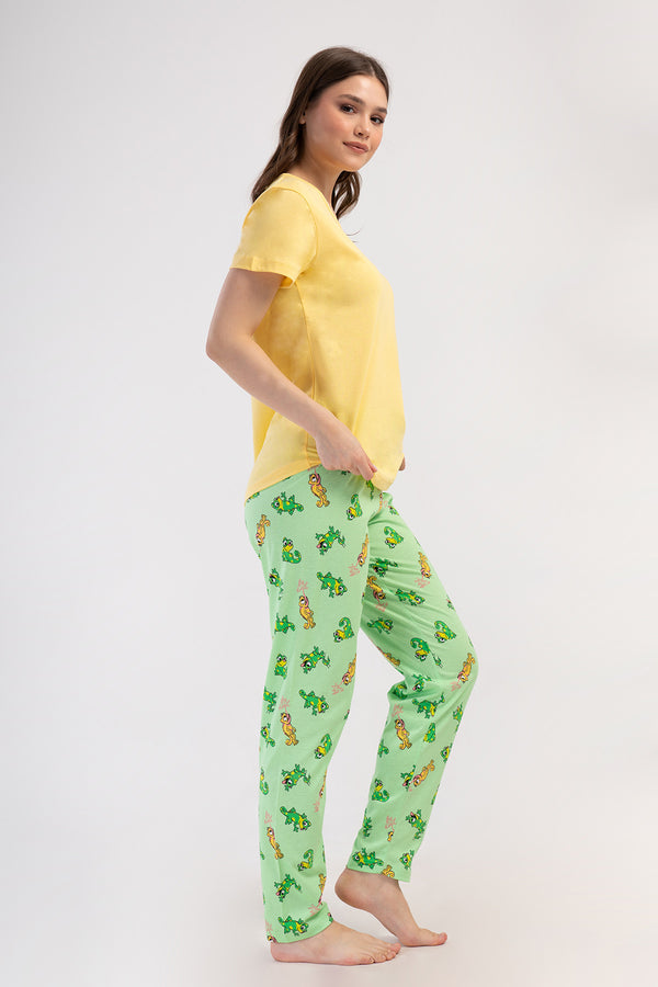 KADIN PIJAMA TAKIM SUPREM 408285 - Vienetta1.GrupCELADONGREEN