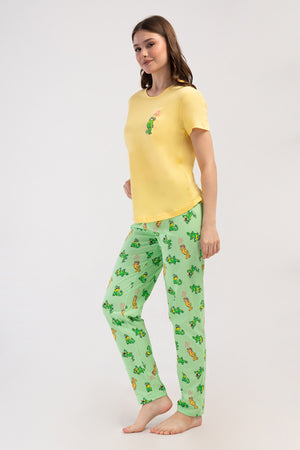 KADIN PIJAMA TAKIM SUPREM 408285 - Vienetta1.GrupCELADONGREEN