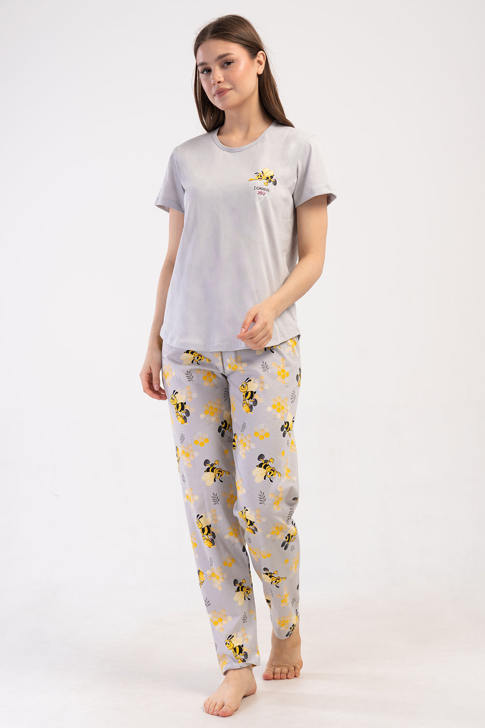 KADIN P.SUPREM O YAKA KISA KOL ETEGI OVAL PIJAMA TAKIM