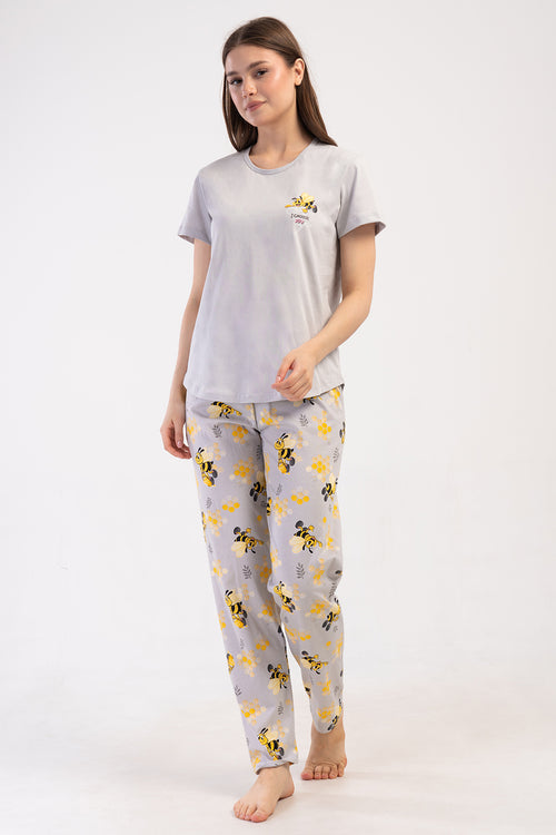 KADIN P.SUPREM O YAKA KISA KOL ETEGI OVAL PIJAMA TAKIM