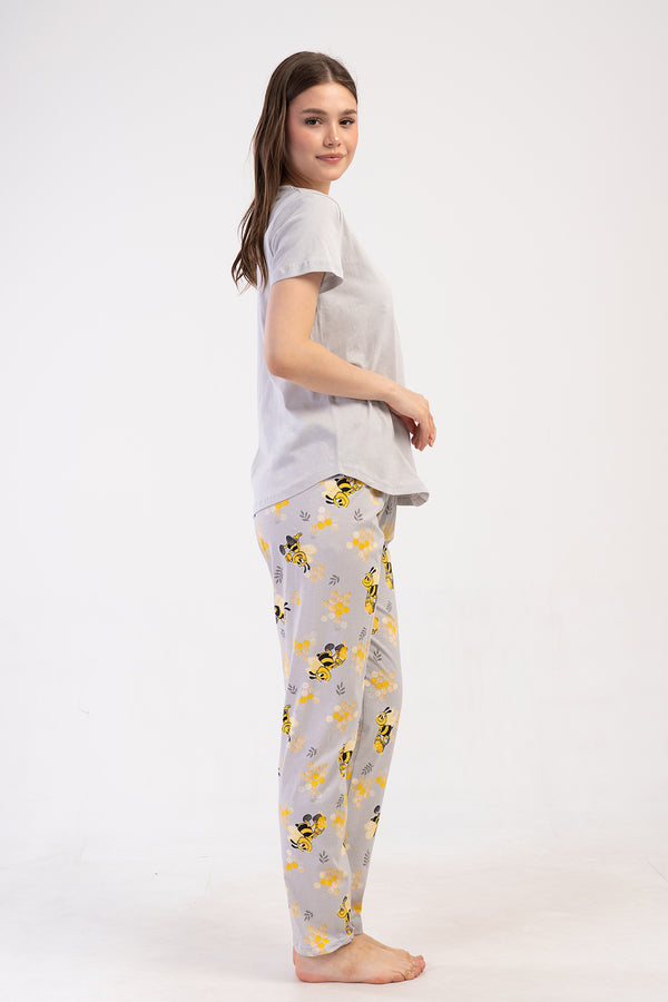 KADIN P.SUPREM O YAKA KISA KOL ETEGI OVAL PIJAMA TAKIM