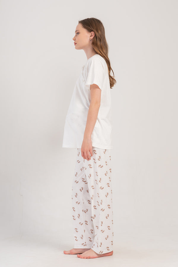 HAMILE PIJAMA TAKIM SUPREM 408328 - VienettaBEYAZM