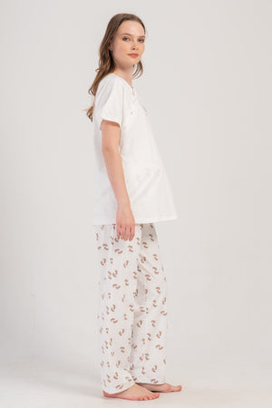 HAMILE PIJAMA TAKIM SUPREM 408328 - VienettaBEYAZM