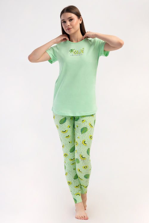 KADIN TAYT PIJAMA TAKIM LYC SUPREM DREAM 408338 - VienettaCELADONGREENL