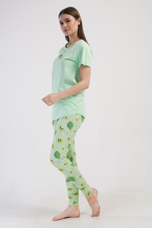KADIN TAYT PIJAMA TAKIM LYC SUPREM DREAM 408338 - VienettaCELADONGREENL