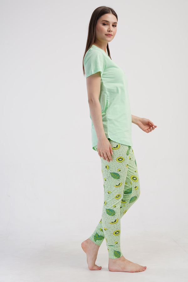 KADIN TAYT PIJAMA TAKIM LYC SUPREM DREAM 408338 - VienettaCELADONGREENL