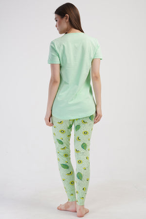 KADIN TAYT PIJAMA TAKIM LYC SUPREM DREAM 408338 - VienettaCELADONGREENL
