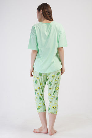 Woman Lycra Supreme Big Size Fruit Capri Set