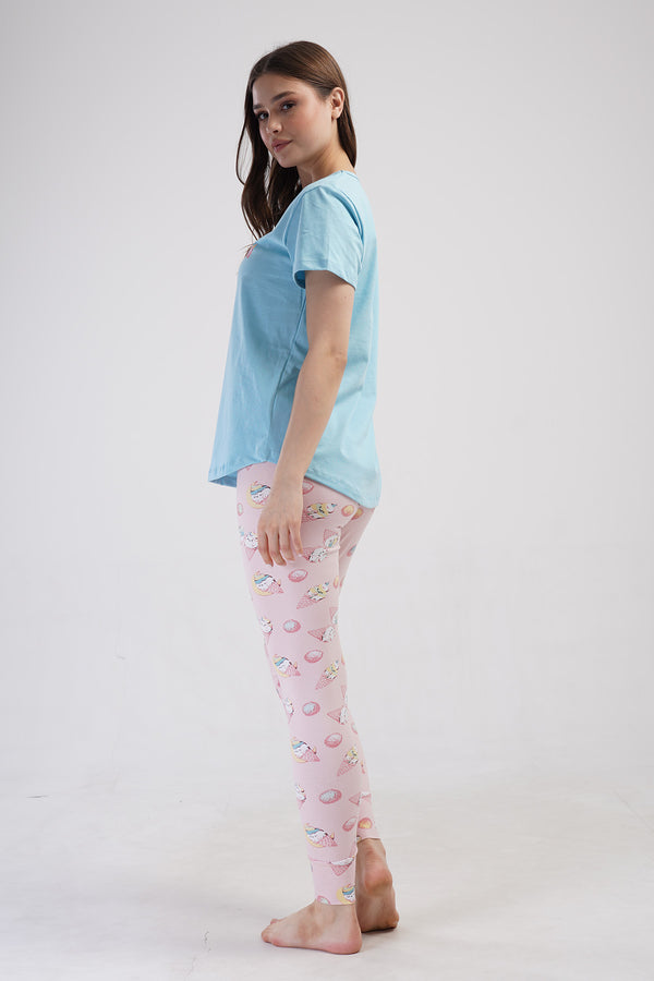 KADIN TAYT PIJAMA TAKIM LYC SUPREM DREAM 408346 - Vienetta1.GrupBLUE ATOLL