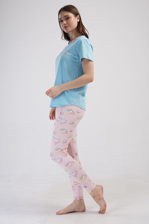 KADIN TAYT PIJAMA TAKIM LYC SUPREM DREAM 408346 - Vienetta1.GrupBLUE ATOLL