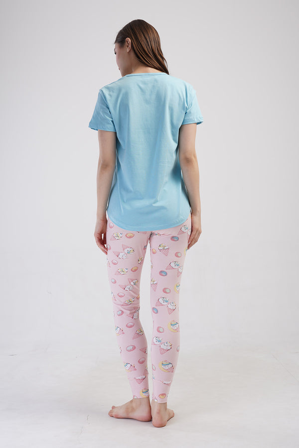 KADIN TAYT PIJAMA TAKIM LYC SUPREM DREAM 408346 - Vienetta1.GrupBLUE ATOLL