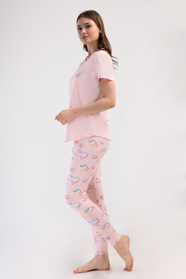 KADIN TAYT PIJAMA TAKIM LYC SUPREM DREAM 408346 - Vienetta1.GrupBLUE ATOLL