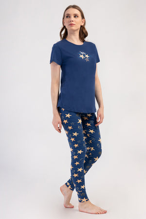 KADIN TAYT PIJAMA TAKIM LYC SUPREM DREAM 408348 - Vienetta1193INDIGOL