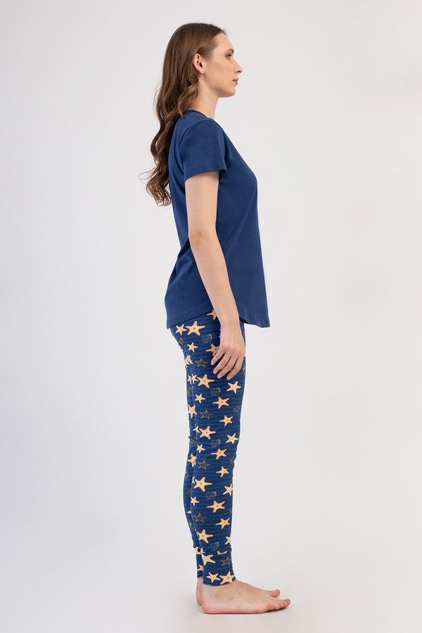 KADIN TAYT PIJAMA TAKIM LYC SUPREM DREAM 408348 - Vienetta1193INDIGOL