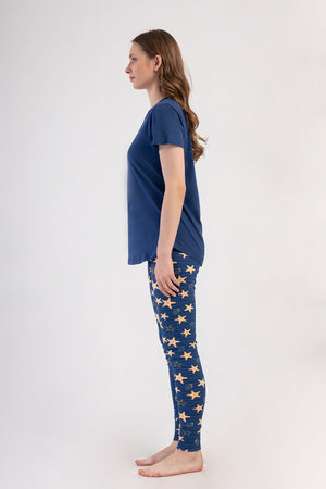 KADIN TAYT PIJAMA TAKIM LYC SUPREM DREAM 408348 - Vienetta1193INDIGOL