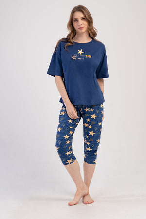 Woman Lycra Supreme Big Size Sarra Capri Set