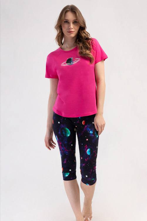 Woman Lycra Supreme Galaxy Capri Set