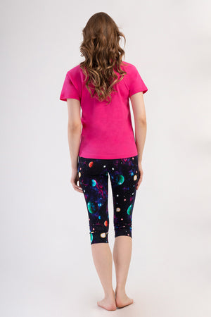 Woman Lycra Supreme Galaxy Capri Set