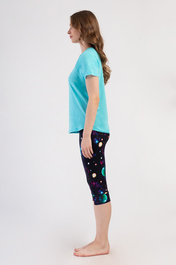 Woman Lycra Supreme Galaxy Capri Set